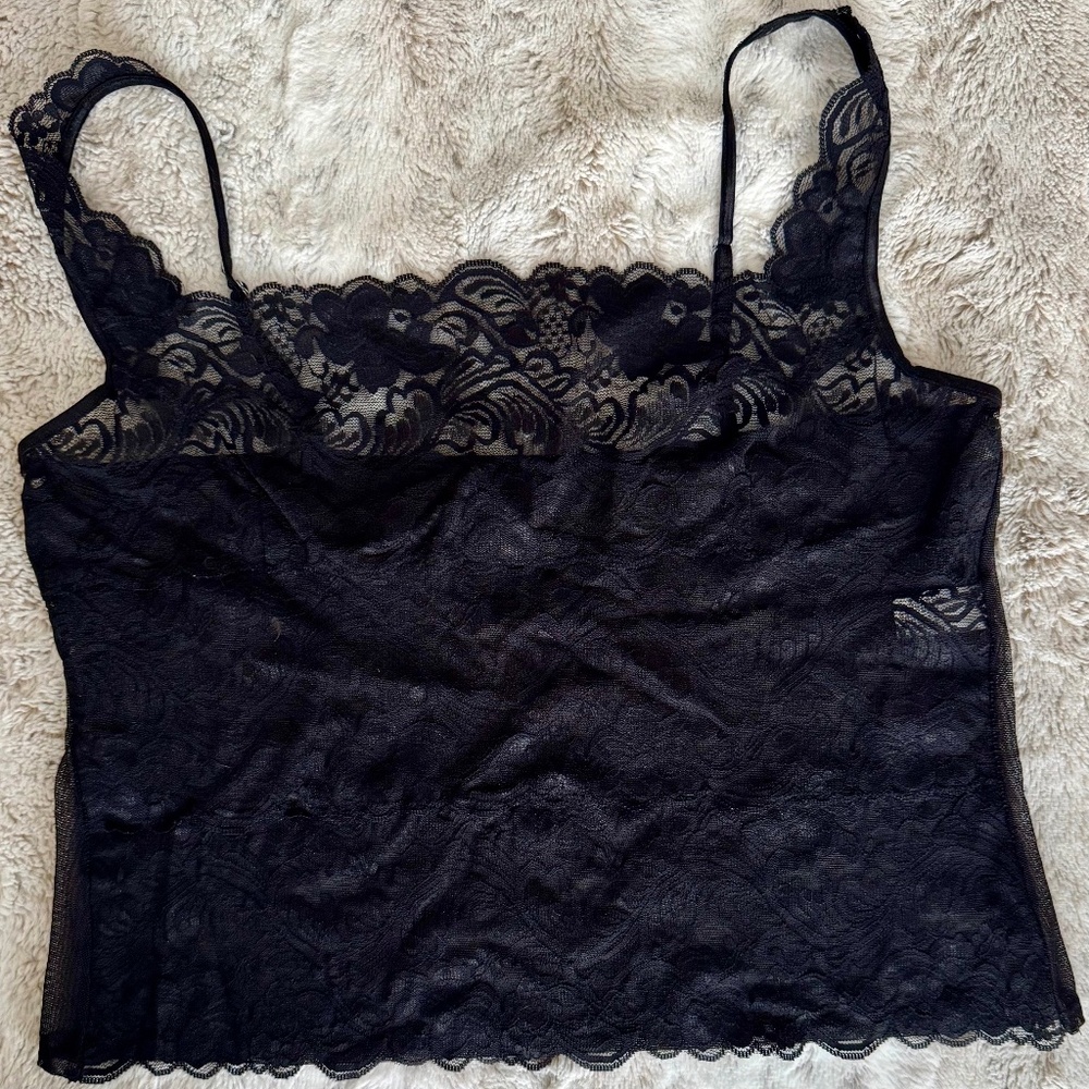 Black Lace Camisole/Tank Top by Frederick's of Hollywood